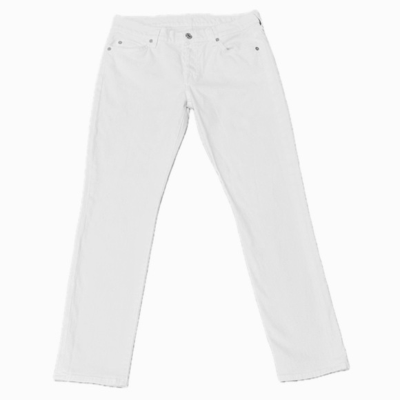 👖🤍 7 FOR ALL MANKIND Josephina Skinny Boyfriend Jeans | White Sz 26 #preppyvibes - Picture 1 of 9